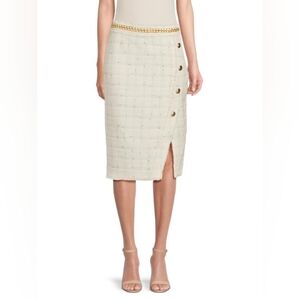 Generation Love ​Arcadia Windowpane Tweed Midi-Skirt size 14 nwt